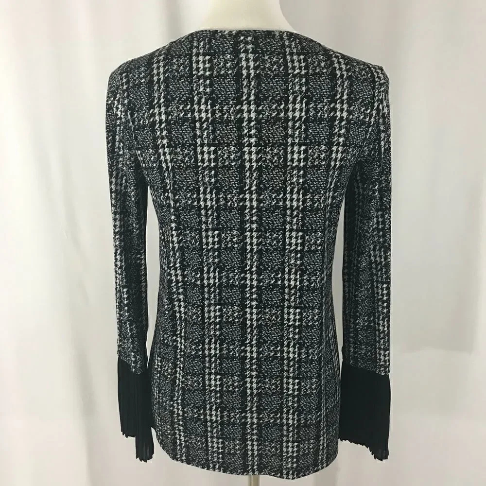 NWT Michael KORS Black Plaid Top